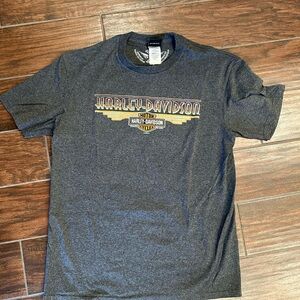 Harley-Davidson Charcoal Tee with Logo on front and back, Large.
